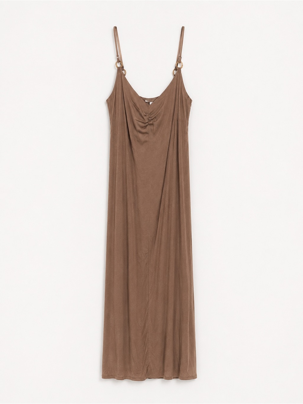 Haute Monde Brown Ruched Maxi Dress Women’s L NWT